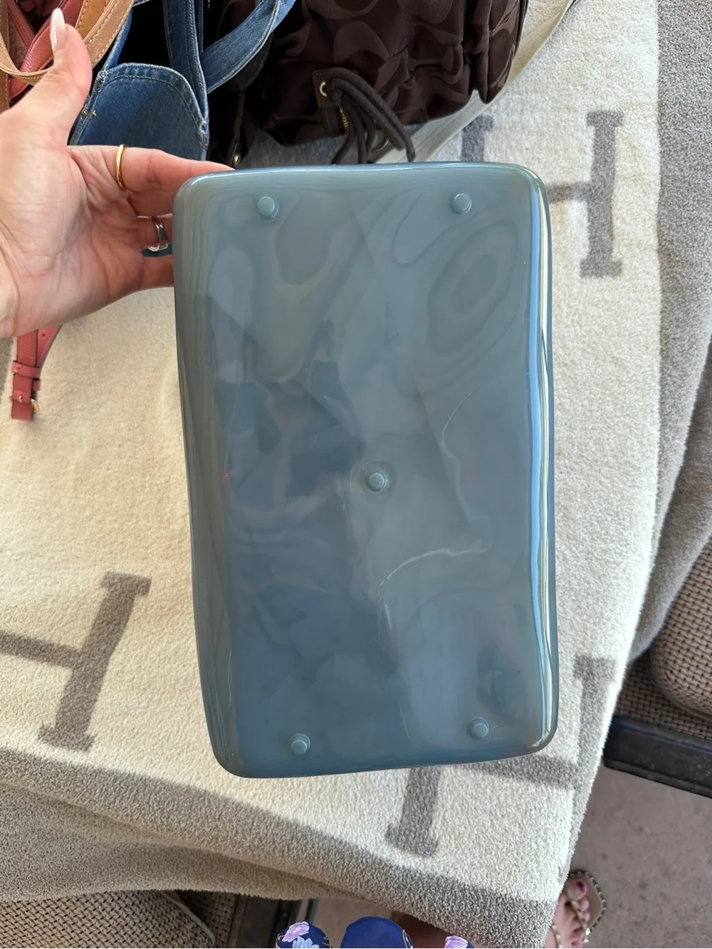 Large size blue furla candy bag